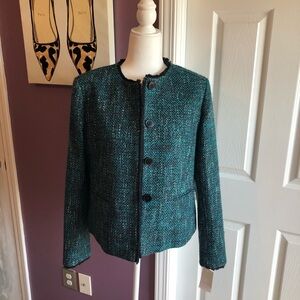 Helene Bergman Cotton Wool Twill green blazer jacket XL botton